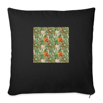 Fleurs sans couture Motif Floral Happy Blossom Art - Housse de coussin décorative 45 x 45 cm - noir - Devant