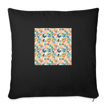 Formes abstraites de motifs répétitifs géométriques sans soudure - Housse de coussin décorative 45 x 45 cm - noir - Devant
