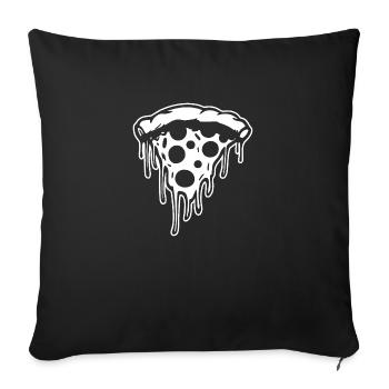 Pizza Restauration rapide Pizzeria - Housse de coussin décorative 45 x 45 cm - noir - Devant