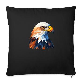 Bald eagle portrait for eagle fans - Sofa pillowcase 17,3'' x 17,3'' (45 x 45 cm) - black - Front