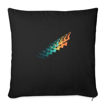 Planche à voile Vintage - Housse de coussin décorative 45 x 45 cm - noir - Devant