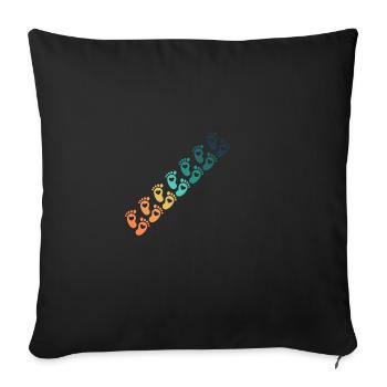 Vintage baby footprint - Sofa pillowcase 17,3'' x 17,3'' (45 x 45 cm) - black - Front