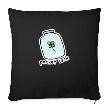 Pocket luck, jar of luck - Sofa pillowcase 17,3'' x 17,3'' (45 x 45 cm) - black - Front