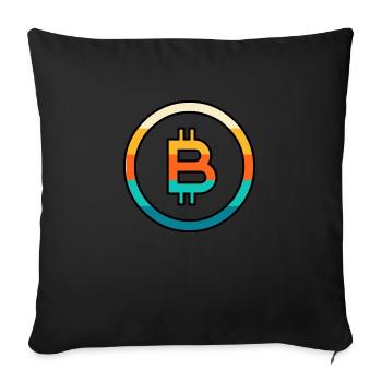 Bitcoin retro - Housse de coussin décorative 45 x 45 cm - noir - Devant