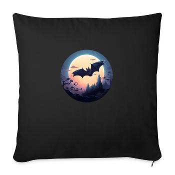 Bat Full Moon - Sofa pillowcase 17,3'' x 17,3'' (45 x 45 cm) - black - Front