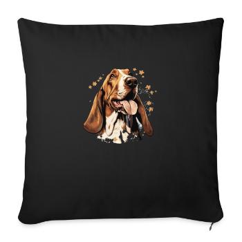 chien basset - Housse de coussin décorative 45 x 45 cm - noir - Devant
