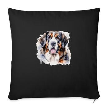 Chien Saint Bernard, suisse - Housse de coussin décorative 45 x 45 cm - noir - Devant