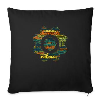 Charming charming adorable humor fun - Sofa pillowcase 17,3'' x 17,3'' (45 x 45 cm) - black - Front