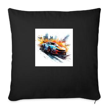 Need for speed gaming art, orange and blue - Sofa pillowcase 17,3'' x 17,3'' (45 x 45 cm) - black - Front