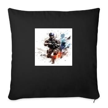 COD jeu art shooter 2 - Housse de coussin décorative 45 x 45 cm - noir - Devant