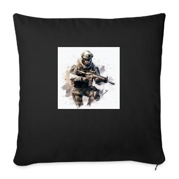 COD gaming art shooter - Sofakissenbezug 45 x 45 cm - Schwarz - Vorne