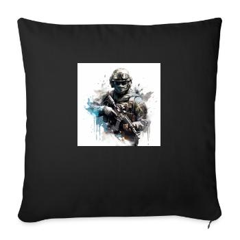 COD gaming art shooter - Sofakissenbezug 45 x 45 cm - Schwarz - Vorne