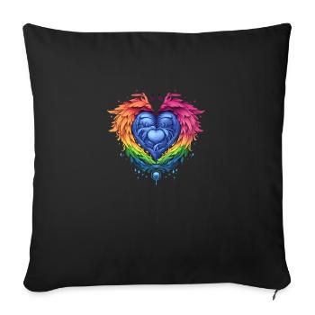 LGBTQIA+ Angel Heart - Sofa pillowcase 17,3'' x 17,3'' (45 x 45 cm) - black - Front