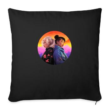 LGBTQAI+ Two people - Sofa pillowcase 17,3'' x 17,3'' (45 x 45 cm) - black - Front