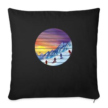 Skier Ski Skiing Ski Design Skiing Outfit - Sofa pillowcase 17,3'' x 17,3'' (45 x 45 cm) - black - Front