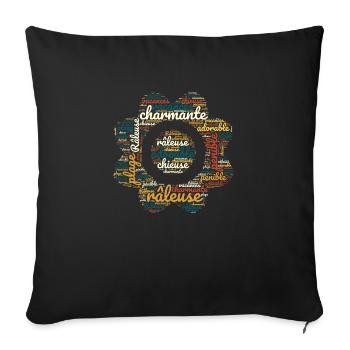 Grumpy, shitty but charming adorable Fun humor - Sofa pillowcase 17,3'' x 17,3'' (45 x 45 cm) - black - Front