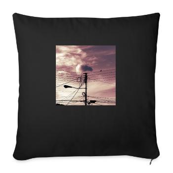 The bird on the cables - Sofa pillowcase 17,3'' x 17,3'' (45 x 45 cm) - black - Front