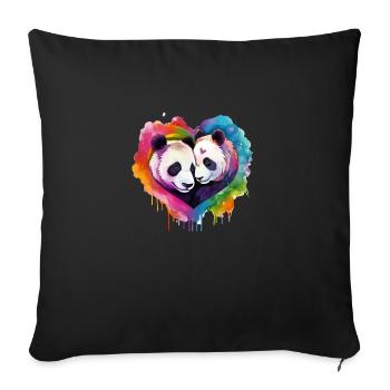 LGBTQIA+ Animal Love, Panda - Sofa pillowcase 17,3'' x 17,3'' (45 x 45 cm) - black - Front