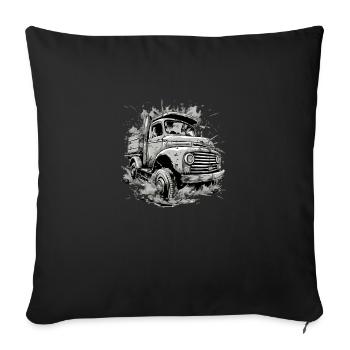 MegaTrucker truck - Sofa pillowcase 17,3'' x 17,3'' (45 x 45 cm) - black - Front