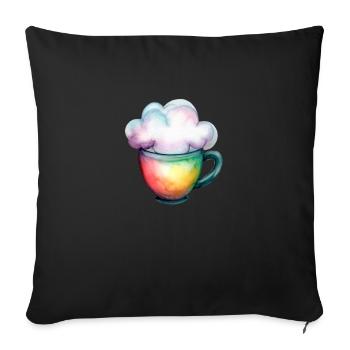 Coffee with a cloud - Sofa pillowcase 17,3'' x 17,3'' (45 x 45 cm) - black - Front