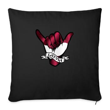 Latvia Shaka - Sofa pillowcase 17,3'' x 17,3'' (45 x 45 cm) - black - Front