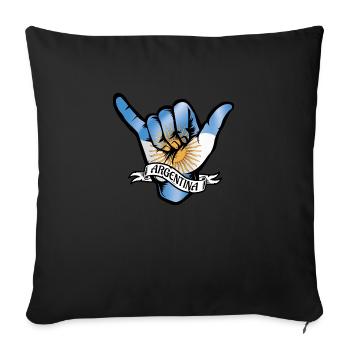 Argentina Shaka - Sofa pillowcase 17,3'' x 17,3'' (45 x 45 cm) - black - Front