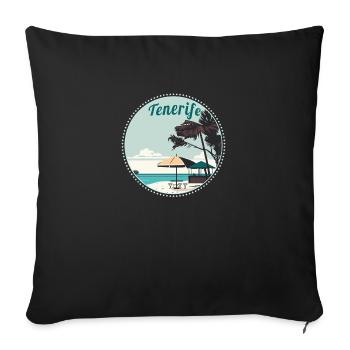 Tenerife Îles Canaries Retro Beach - Housse de coussin décorative 45 x 45 cm - noir - Devant