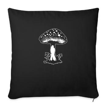 Champignon Cueilleur de champignons Champignons Champignons - Housse de coussin décorative 45 x 45 cm - noir - Devant