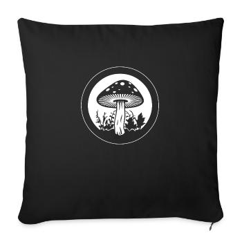 Pilz Pilzsammler Pilze Fungi - Sofakissenbezug 45 x 45 cm - Schwarz - Vorne