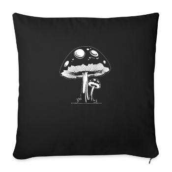 Champignon Cueilleur de champignons Champignons Champignons - Housse de coussin décorative 45 x 45 cm - noir - Devant