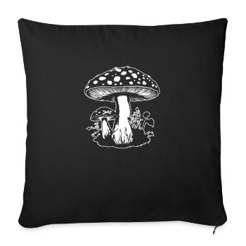Champignon Cueilleur de champignons Champignons Champignons - Housse de coussin décorative 45 x 45 cm - noir - Devant