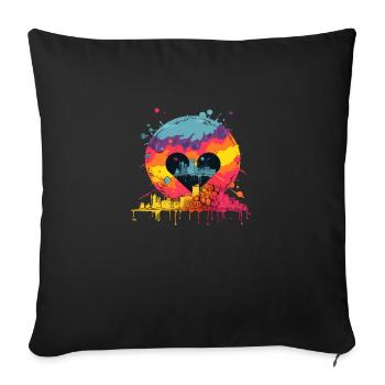 World of Diversity and Equality - Sofa pillowcase 17,3'' x 17,3'' (45 x 45 cm) - black - Front