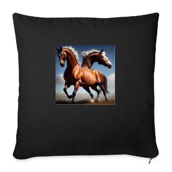 Wildpferde Hemd - Sofakissenbezug 45 x 45 cm - Schwarz - Vorne