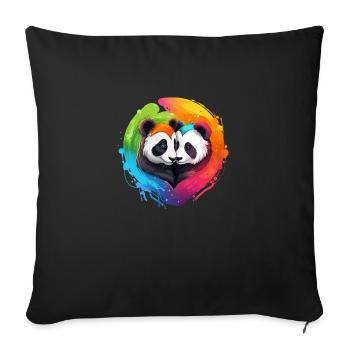 LGBTQIA+ Panda's in love - Sofa pillowcase 17,3'' x 17,3'' (45 x 45 cm) - black - Front