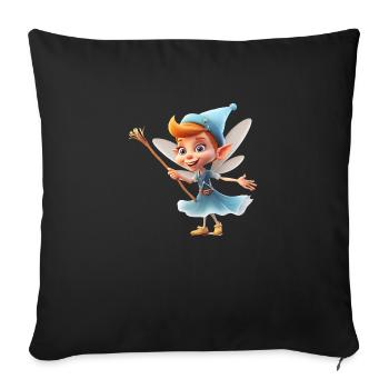 The Tooth Fairy takes away the fear of tooth loss - Sofa pillowcase 17,3'' x 17,3'' (45 x 45 cm) - black - Front