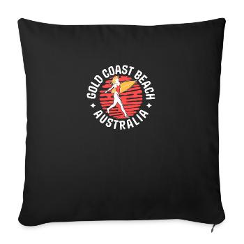 Gold Coast Australia Retro Surfer Girl - Sofa pillowcase 17,3'' x 17,3'' (45 x 45 cm) - black - Front