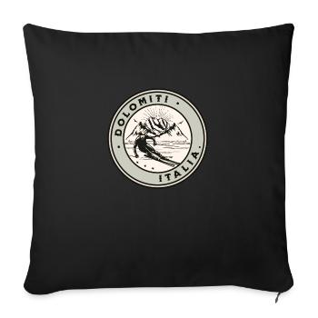 Dolomiti Italia Vintage Skiing - Sofa pillowcase 17,3'' x 17,3'' (45 x 45 cm) - black - Front