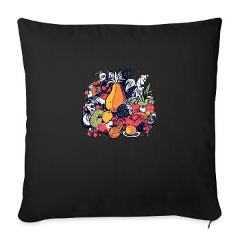 Les anifruits n 4 - Housse de coussin décorative 45 x 45 cm - noir - Devant