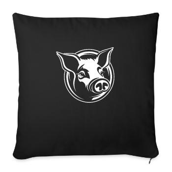 Pig Piggy Sow - Sofa pillowcase 17,3'' x 17,3'' (45 x 45 cm) - black - Front
