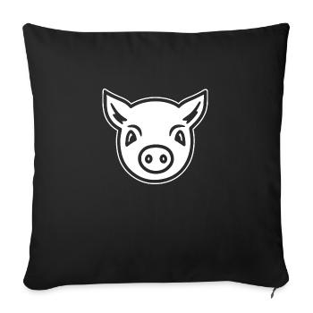 Pig Piggy Sow - Sofa pillowcase 17,3'' x 17,3'' (45 x 45 cm) - black - Front