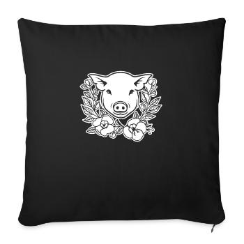 Pig Piggy Sow - Sofa pillowcase 17,3'' x 17,3'' (45 x 45 cm) - black - Front