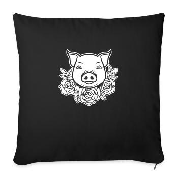 Pig Piggy Sow - Sofa pillowcase 17,3'' x 17,3'' (45 x 45 cm) - black - Front