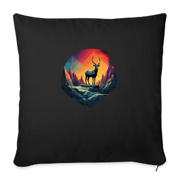 Capricorn in the mountains - Sofa pillowcase 17,3'' x 17,3'' (45 x 45 cm) - black - Front