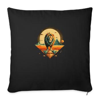 Leo in the sun - Sofa pillowcase 17,3'' x 17,3'' (45 x 45 cm) - black - Front