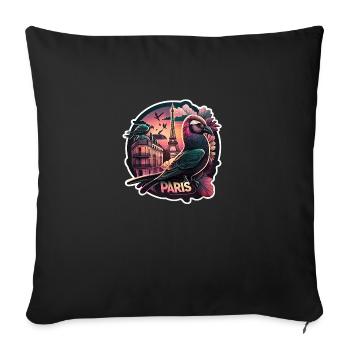 Un souvenir original de Paris - Housse de coussin décorative 45 x 45 cm - noir - Devant