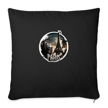 La tour Eiffel à l'honneur - Housse de coussin décorative 45 x 45 cm - noir - Devant