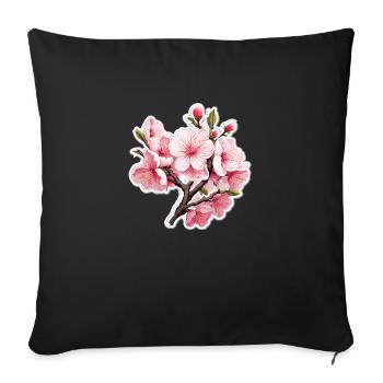 Cherry blossom - Sofa pillowcase 17,3'' x 17,3'' (45 x 45 cm) - black - Front