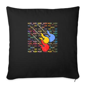 Guitars - Sofa pillowcase 17,3'' x 17,3'' (45 x 45 cm) - black - Front