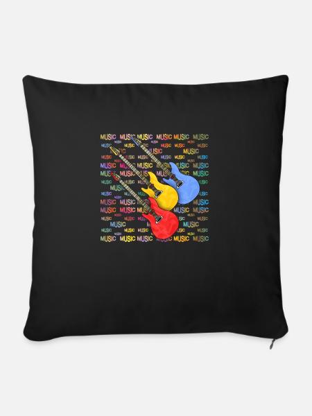 Gitarren - Sofakissenbezug 45 x 45 cm - Schwarz