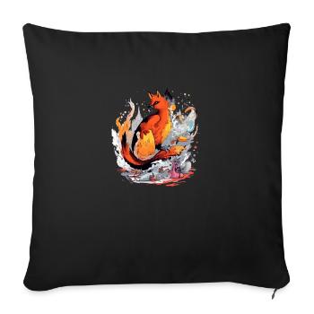 Ricky the phoenix - Sofa pillowcase 17,3'' x 17,3'' (45 x 45 cm) - black - Front